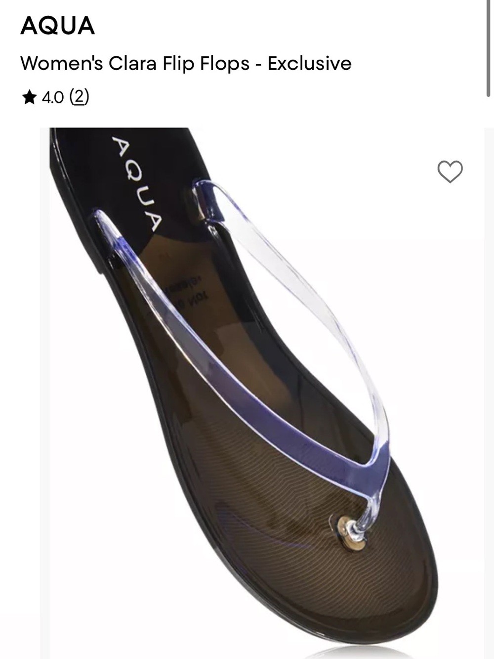Aqua Women's Clara Clear-Strap Flip Flops - Black Footbed with Clear Straps